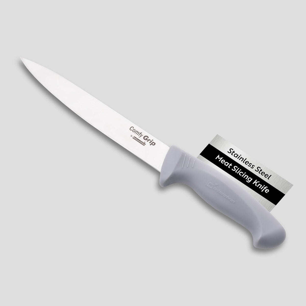 7 Inch Santoku Knife Stainless Steel Ergonomic Handle Non-Slip Grip Durable Kitchen Knife, Dishwasher-Friendly for Home Cooking and Commercial Use, Gray