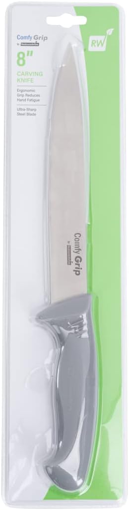 7 Inch Santoku Knife Stainless Steel Ergonomic Handle Non-Slip Grip Durable Kitchen Knife, Dishwasher-Friendly for Home Cooking and Commercial Use, Gray