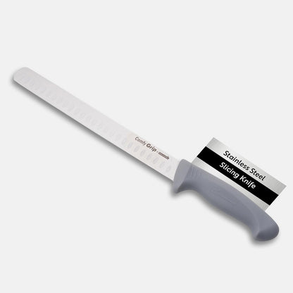 7 Inch Santoku Knife Stainless Steel Ergonomic Handle Non-Slip Grip Durable Kitchen Knife, Dishwasher-Friendly for Home Cooking and Commercial Use, Gray