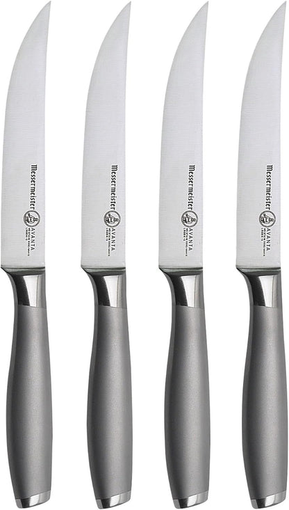 Avanta Forged 5” Fine Edge Steak Knife Set - German X50 Stainless Steel - Rust Resistant & Easy to Maintain - Includes 4 Steak Knives