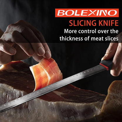 12" Carving Slicing Knife, Sharp Ham Slicer for Meat & BBQ | Razor-Sharp 12" Carving Blade, Ergonomic Non-Slip Handle, High-Carbon Stainless Steel, Versatile for Meats & Vegetables.