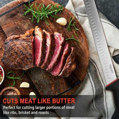 12" Carving Slicing Knife, Sharp Ham Slicer for Meat & BBQ | Razor-Sharp 12" Carving Blade, Ergonomic Non-Slip Handle, High-Carbon Stainless Steel, Versatile for Meats & Vegetables.