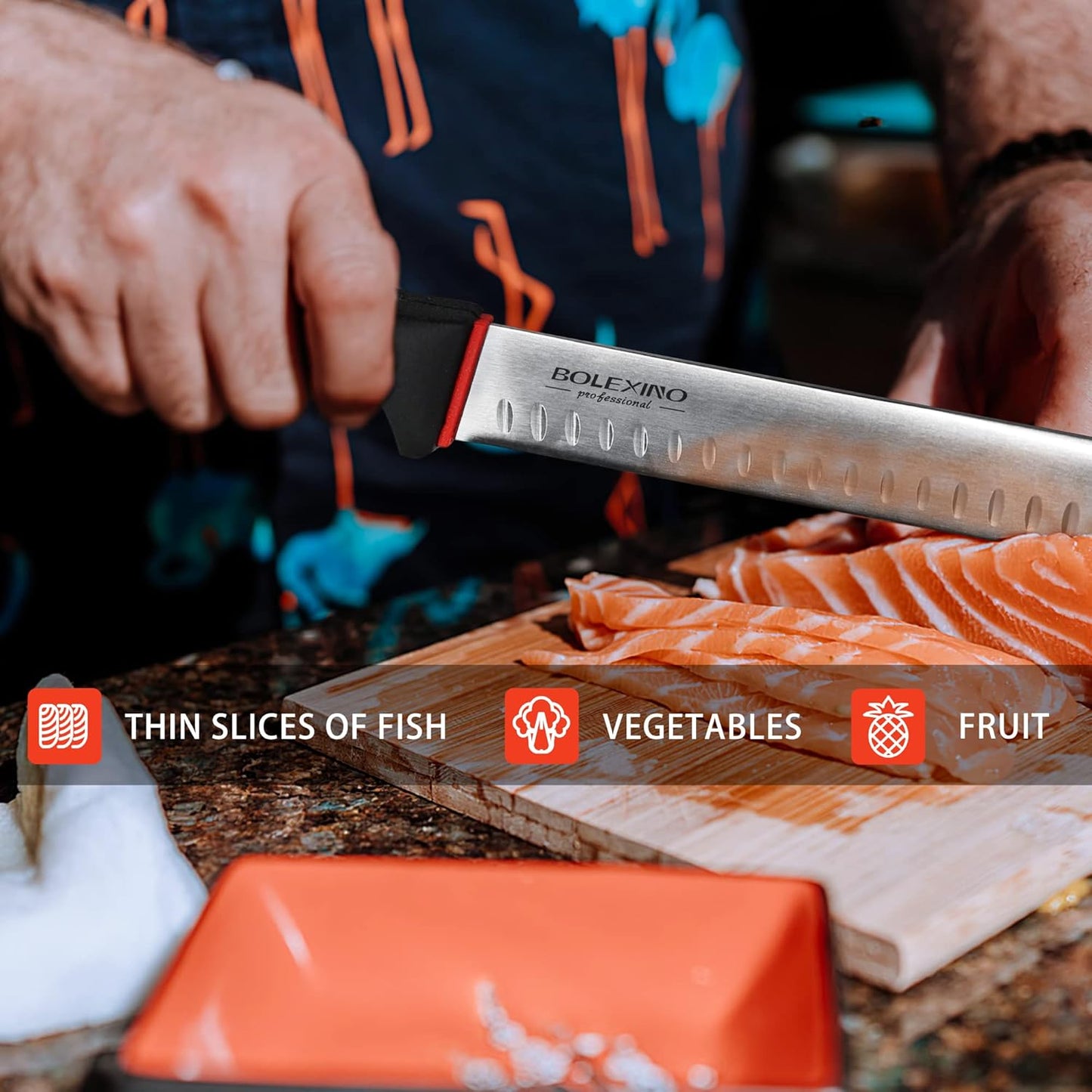 12" Carving Slicing Knife, Sharp Ham Slicer for Meat & BBQ | Razor-Sharp 12" Carving Blade, Ergonomic Non-Slip Handle, High-Carbon Stainless Steel, Versatile for Meats & Vegetables.