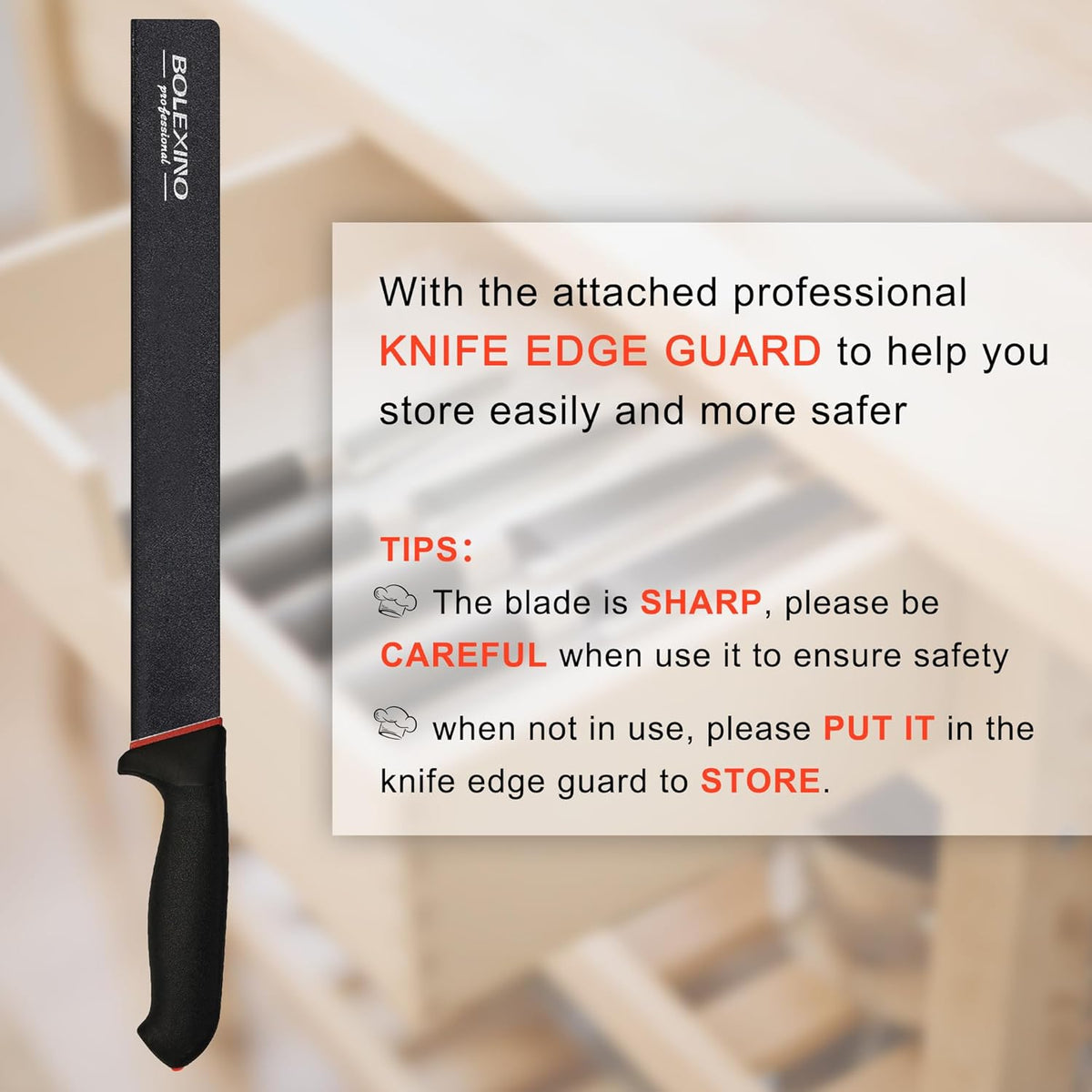 12" Carving Slicing Knife, Sharp Ham Slicer for Meat & BBQ | Razor-Sharp 12" Carving Blade, Ergonomic Non-Slip Handle, High-Carbon Stainless Steel, Versatile for Meats & Vegetables.