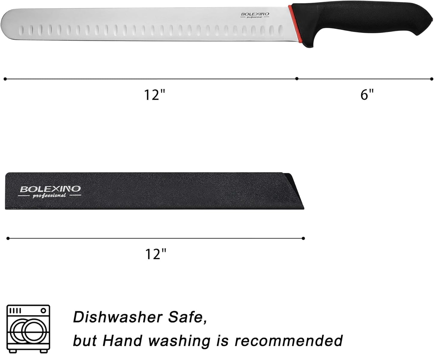 12" Carving Slicing Knife, Sharp Ham Slicer for Meat & BBQ | Razor-Sharp 12" Carving Blade, Ergonomic Non-Slip Handle, High-Carbon Stainless Steel, Versatile for Meats & Vegetables.