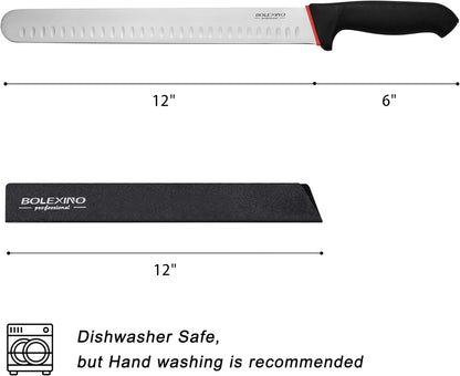 12" Carving Slicing Knife, Sharp Ham Slicer for Meat & BBQ | Razor-Sharp 12" Carving Blade, Ergonomic Non-Slip Handle, High-Carbon Stainless Steel, Versatile for Meats & Vegetables.