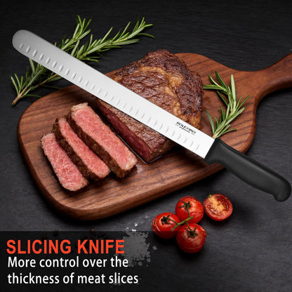 12" Carving Slicing Knife, Sharp Ham Slicer for Meat & BBQ | Razor-Sharp 12" Carving Blade, Ergonomic Non-Slip Handle, High-Carbon Stainless Steel, Versatile for Meats & Vegetables.