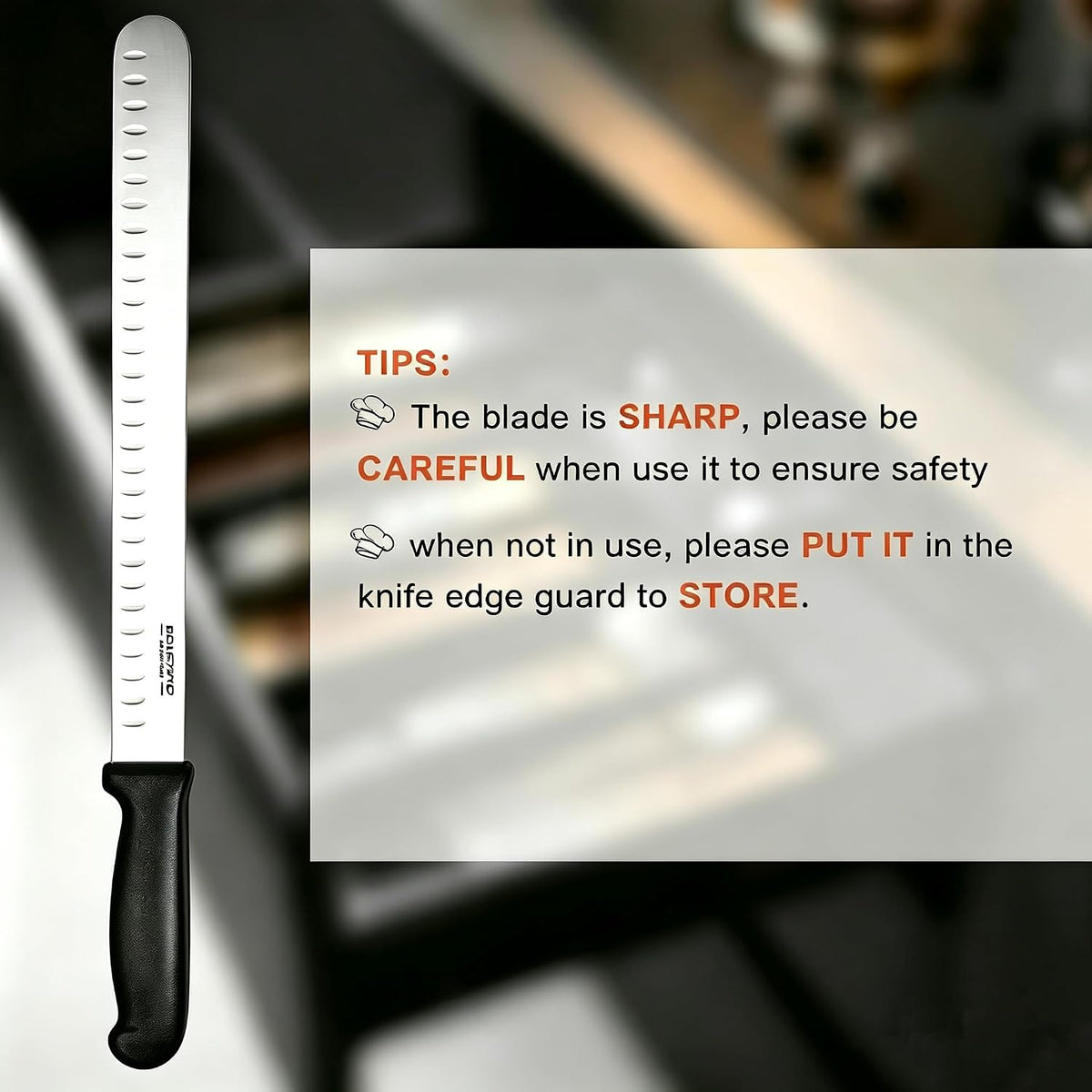 12" Carving Slicing Knife, Sharp Ham Slicer for Meat & BBQ | Razor-Sharp 12" Carving Blade, Ergonomic Non-Slip Handle, High-Carbon Stainless Steel, Versatile for Meats & Vegetables.