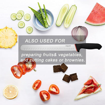 12" Carving Slicing Knife, Sharp Ham Slicer for Meat & BBQ | Razor-Sharp 12" Carving Blade, Ergonomic Non-Slip Handle, High-Carbon Stainless Steel, Versatile for Meats & Vegetables.
