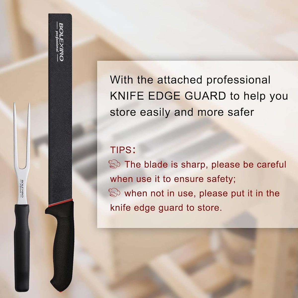 12" Carving Slicing Knife, Sharp Ham Slicer for Meat & BBQ | Razor-Sharp 12" Carving Blade, Ergonomic Non-Slip Handle, High-Carbon Stainless Steel, Versatile for Meats & Vegetables.