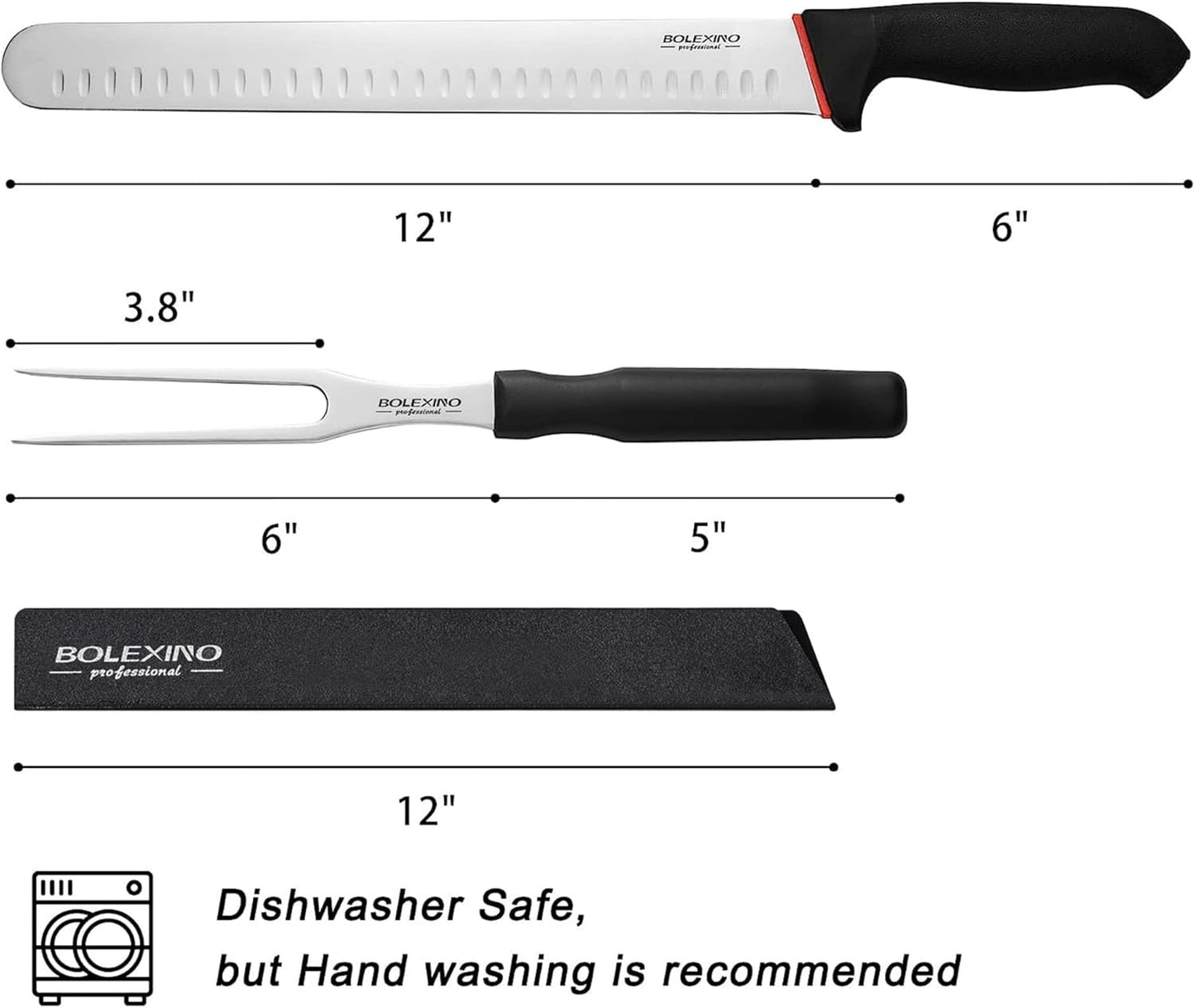 12" Carving Slicing Knife, Sharp Ham Slicer for Meat & BBQ | Razor-Sharp 12" Carving Blade, Ergonomic Non-Slip Handle, High-Carbon Stainless Steel, Versatile for Meats & Vegetables.