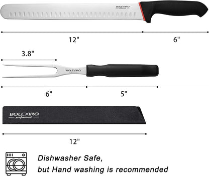 12" Carving Slicing Knife, Sharp Ham Slicer for Meat & BBQ | Razor-Sharp 12" Carving Blade, Ergonomic Non-Slip Handle, High-Carbon Stainless Steel, Versatile for Meats & Vegetables.