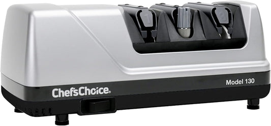 Professional Electric Knife Sharpeners Sharpening Station With 100-Percent Diamond Abrasives And Precision Angle Guides For 20-Degree Straight-Edge and Serrated Knives, 3-Stage, Silver