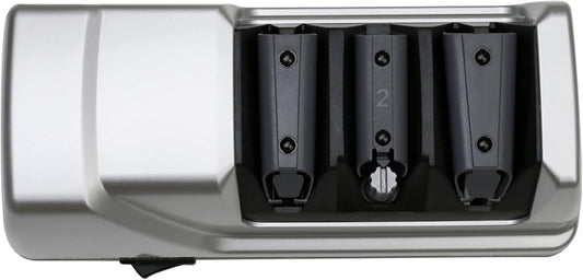 Professional Electric Knife Sharpeners Sharpening Station With 100-Percent Diamond Abrasives And Precision Angle Guides For 20-Degree Straight-Edge and Serrated Knives, 3-Stage, Silver