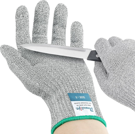Cut Resistant Gloves A9 Maximum Protection - Food Grade Kitchen & Chef Gloves for Food Prep, Knife Cutting, Mandoline Slicing, Butcher, Oyster Shucking, Fish Handling (Medium)