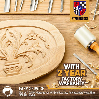 Wood Carving Kit, Wood Carving Tools Set of 12 Chisels and Mallet with Canvas Case Gouges, Wood Whittling Kinves Kit, Carving Knife Set, Woodworking Chisel Set for Beginners, Professionals
