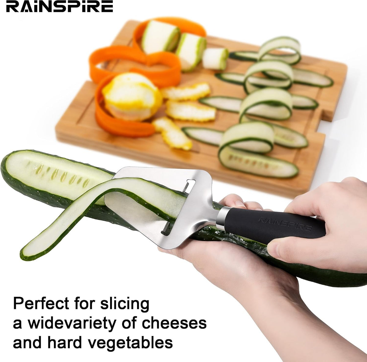 Upgraded Non-Stick Cheese Slicers for Block Cheese Multi-Functional Cheese Cutter for Mozzarella, Cheddar, Gruyere Charcuterie Accessories Dishwasher Safe Kitchen Tools, Black