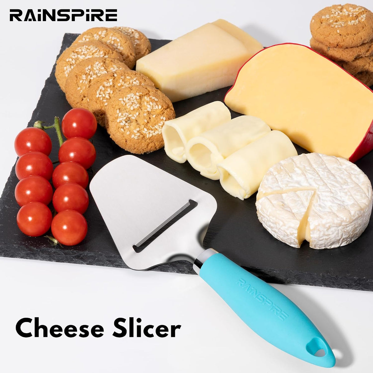 Upgraded Non-Stick Cheese Slicers for Block Cheese Multi-Functional Cheese Cutter for Mozzarella, Cheddar, Gruyere Charcuterie Accessories Dishwasher Safe Kitchen Tools, Black