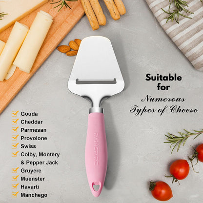 Upgraded Non-Stick Cheese Slicers for Block Cheese Multi-Functional Cheese Cutter for Mozzarella, Cheddar, Gruyere Charcuterie Accessories Dishwasher Safe Kitchen Tools, Black