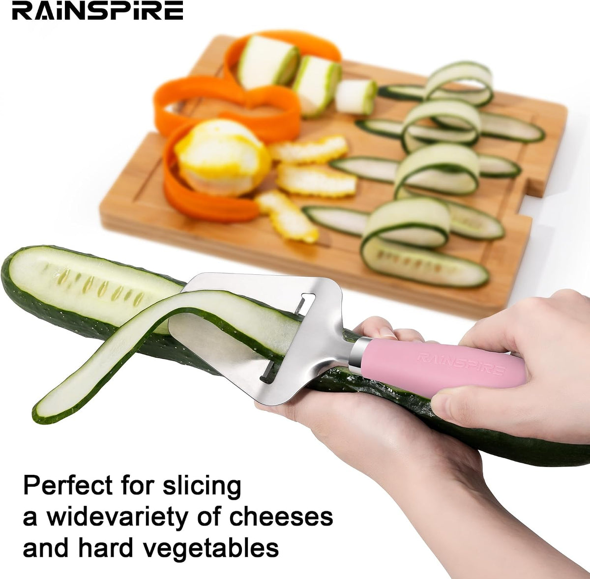 Upgraded Non-Stick Cheese Slicers for Block Cheese Multi-Functional Cheese Cutter for Mozzarella, Cheddar, Gruyere Charcuterie Accessories Dishwasher Safe Kitchen Tools, Black