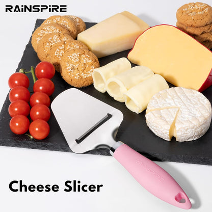 Upgraded Non-Stick Cheese Slicers for Block Cheese Multi-Functional Cheese Cutter for Mozzarella, Cheddar, Gruyere Charcuterie Accessories Dishwasher Safe Kitchen Tools, Black