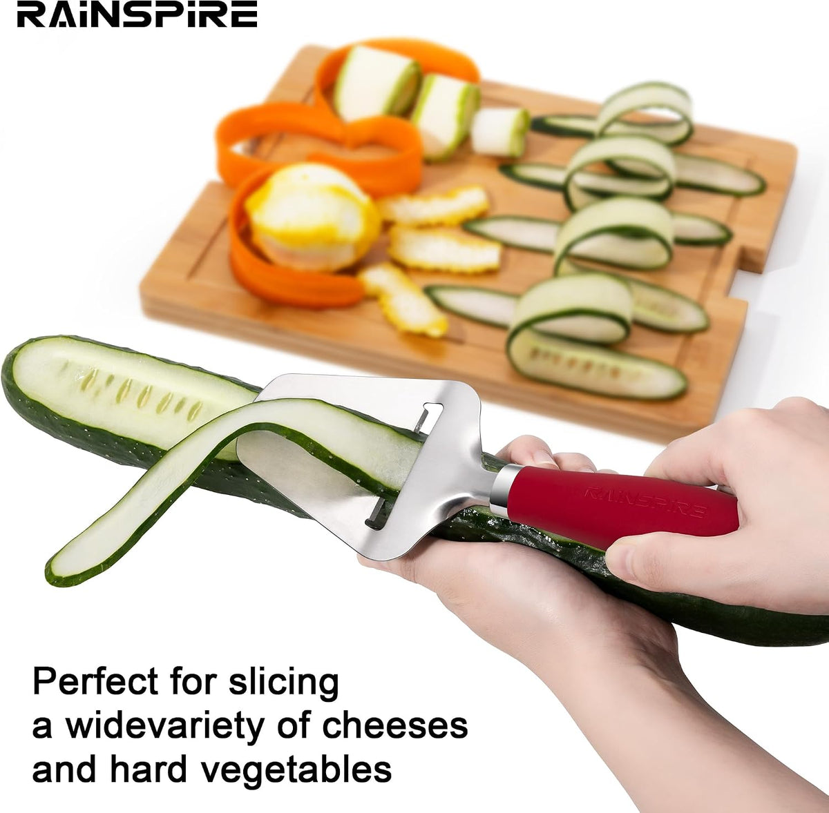 Upgraded Non-Stick Cheese Slicers for Block Cheese Multi-Functional Cheese Cutter for Mozzarella, Cheddar, Gruyere Charcuterie Accessories Dishwasher Safe Kitchen Tools, Black