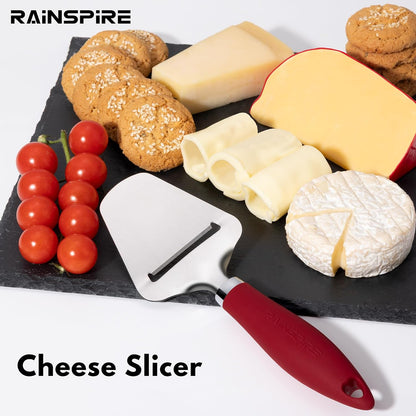 Upgraded Non-Stick Cheese Slicers for Block Cheese Multi-Functional Cheese Cutter for Mozzarella, Cheddar, Gruyere Charcuterie Accessories Dishwasher Safe Kitchen Tools, Black