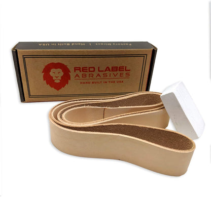 2 X 72 Inch Knife Maker's Leather Honing Strop Belt with Buffing Compound