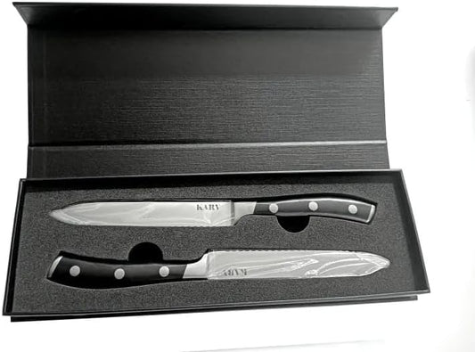 Karv 5 Inch Serrated Kitchen Knife - High Carbon Stainless Steel - Full Tang for Maximum Stability - Fruits, Vegetables, Tomato and Steak Knife