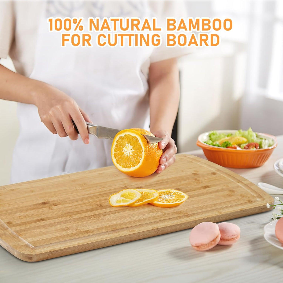 Bamboo Noodle Board Stove Cover 30x20 in, Wood Stove Top Cover Cutting Board with Adjustable Legs & Juice Grooves, RV Sink Cover Butcher Block for Small Spaces Apartments, Natural