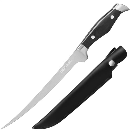 Boning Knife with Protective Sheath, Razor Sharp Stainless Steel Chef Knives for Boning Filleting Trimming Skinning, Kitchen Cutlery with Ergonomic Anti-slip Handle