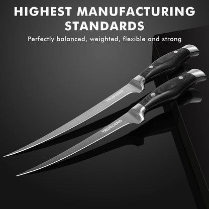 Boning Knife with Protective Sheath, Razor Sharp Stainless Steel Chef Knives for Boning Filleting Trimming Skinning, Kitchen Cutlery with Ergonomic Anti-slip Handle