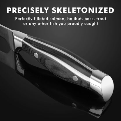 Boning Knife with Protective Sheath, Razor Sharp Stainless Steel Chef Knives for Boning Filleting Trimming Skinning, Kitchen Cutlery with Ergonomic Anti-slip Handle