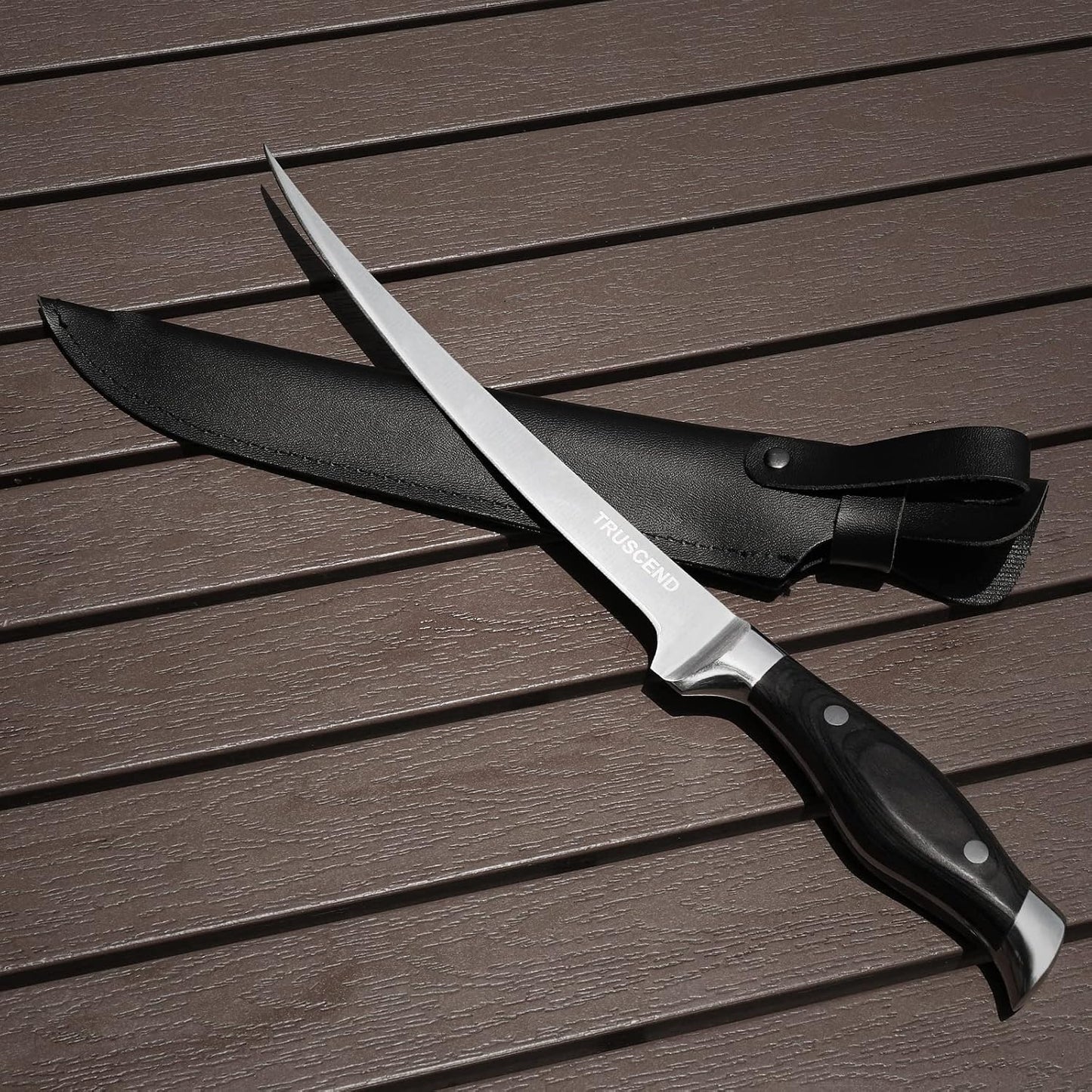 Boning Knife with Protective Sheath, Razor Sharp Stainless Steel Chef Knives for Boning Filleting Trimming Skinning, Kitchen Cutlery with Ergonomic Anti-slip Handle