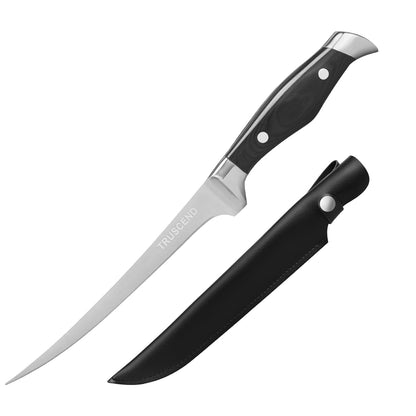 Boning Knife with Protective Sheath, Razor Sharp Stainless Steel Chef Knives for Boning Filleting Trimming Skinning, Kitchen Cutlery with Ergonomic Anti-slip Handle