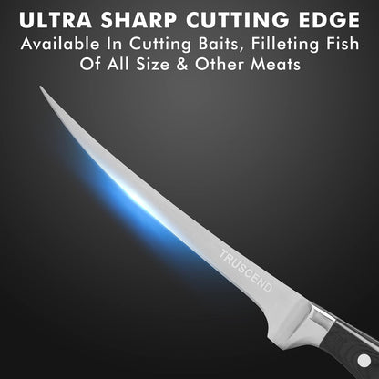Boning Knife with Protective Sheath, Razor Sharp Stainless Steel Chef Knives for Boning Filleting Trimming Skinning, Kitchen Cutlery with Ergonomic Anti-slip Handle