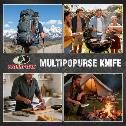 Chef Knife, Kitchen Knife for Boning, Cutting, and Chopping, Hand Forged Viking Knife Full Tang Handle with Genuine Leather Sheath, Meat Cleaver Knife for Outdoor Cooking, Camping and BBQ
