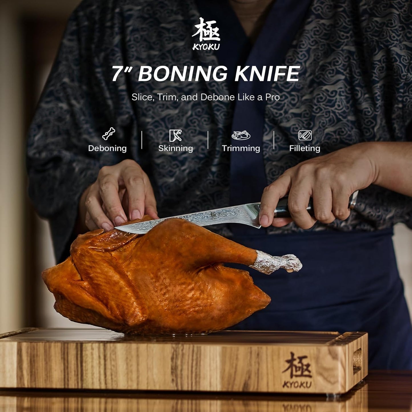 Chef Knife - 8"- Shogun Series Japanese Style VG10 Steel Core Hammered Damascus Blade Kitchen Knife - with Sheath & Case