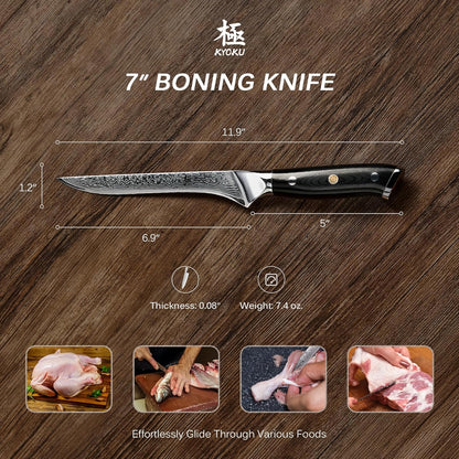 Chef Knife - 8"- Shogun Series Japanese Style VG10 Steel Core Hammered Damascus Blade Kitchen Knife - with Sheath & Case