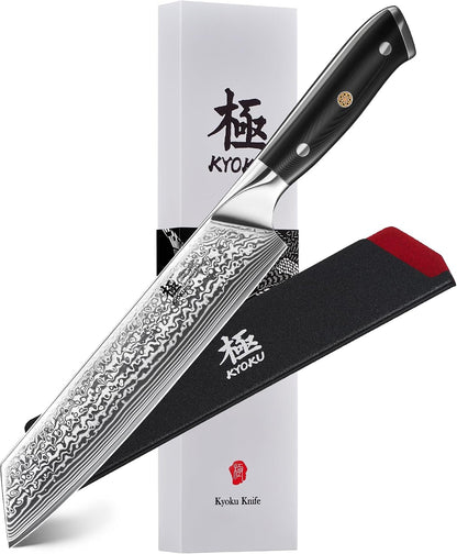 Chef Knife - 8"- Shogun Series Japanese Style VG10 Steel Core Hammered Damascus Blade Kitchen Knife - with Sheath & Case