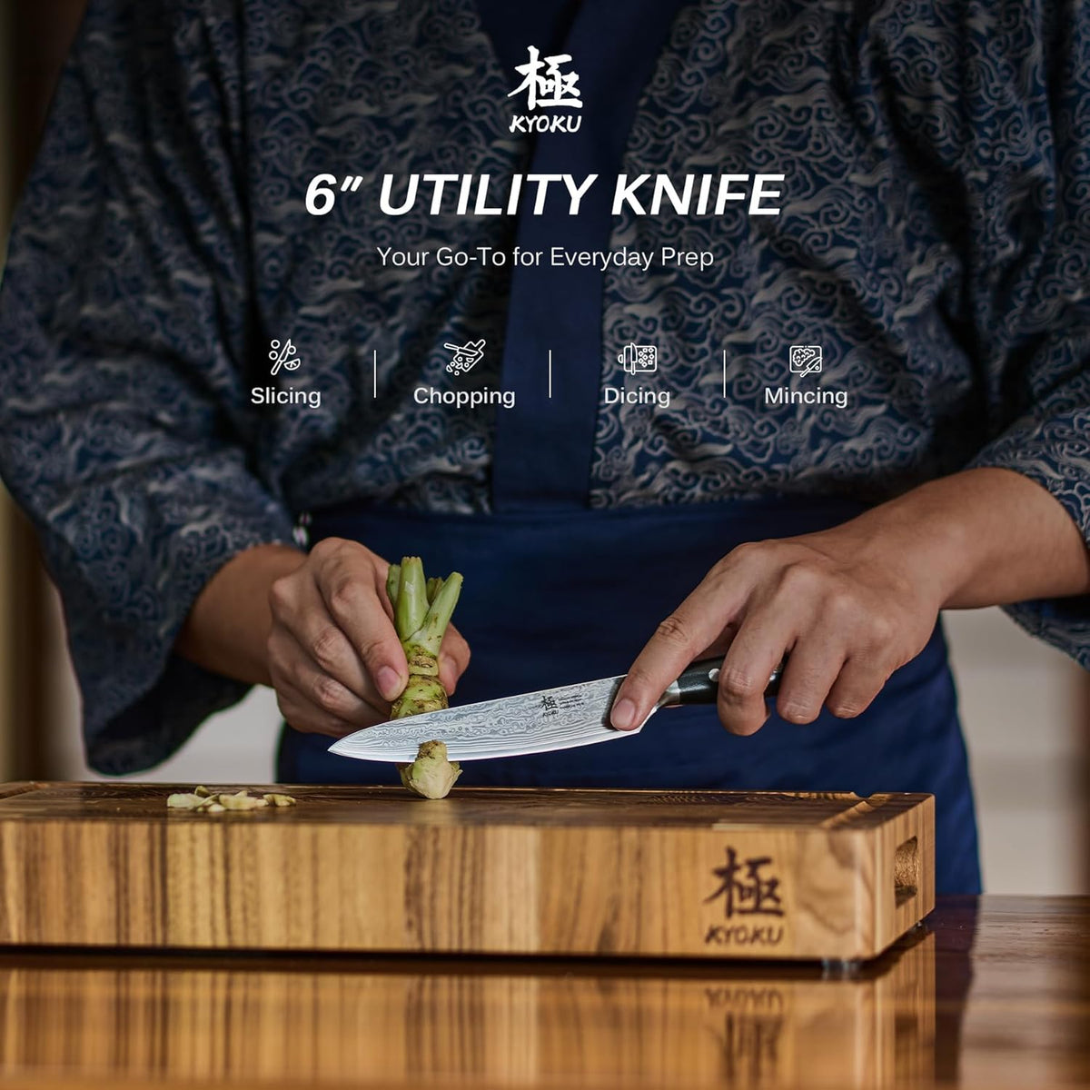 Chef Knife - 8"- Shogun Series Japanese Style VG10 Steel Core Hammered Damascus Blade Kitchen Knife - with Sheath & Case