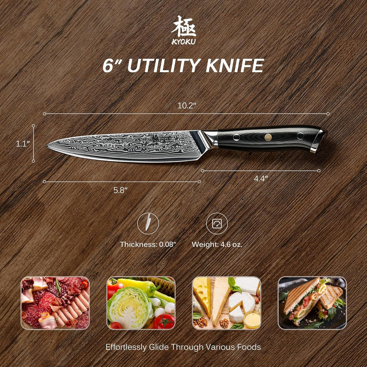 Chef Knife - 8"- Shogun Series Japanese Style VG10 Steel Core Hammered Damascus Blade Kitchen Knife - with Sheath & Case
