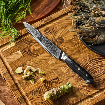 Chef Knife - 8"- Shogun Series Japanese Style VG10 Steel Core Hammered Damascus Blade Kitchen Knife - with Sheath & Case