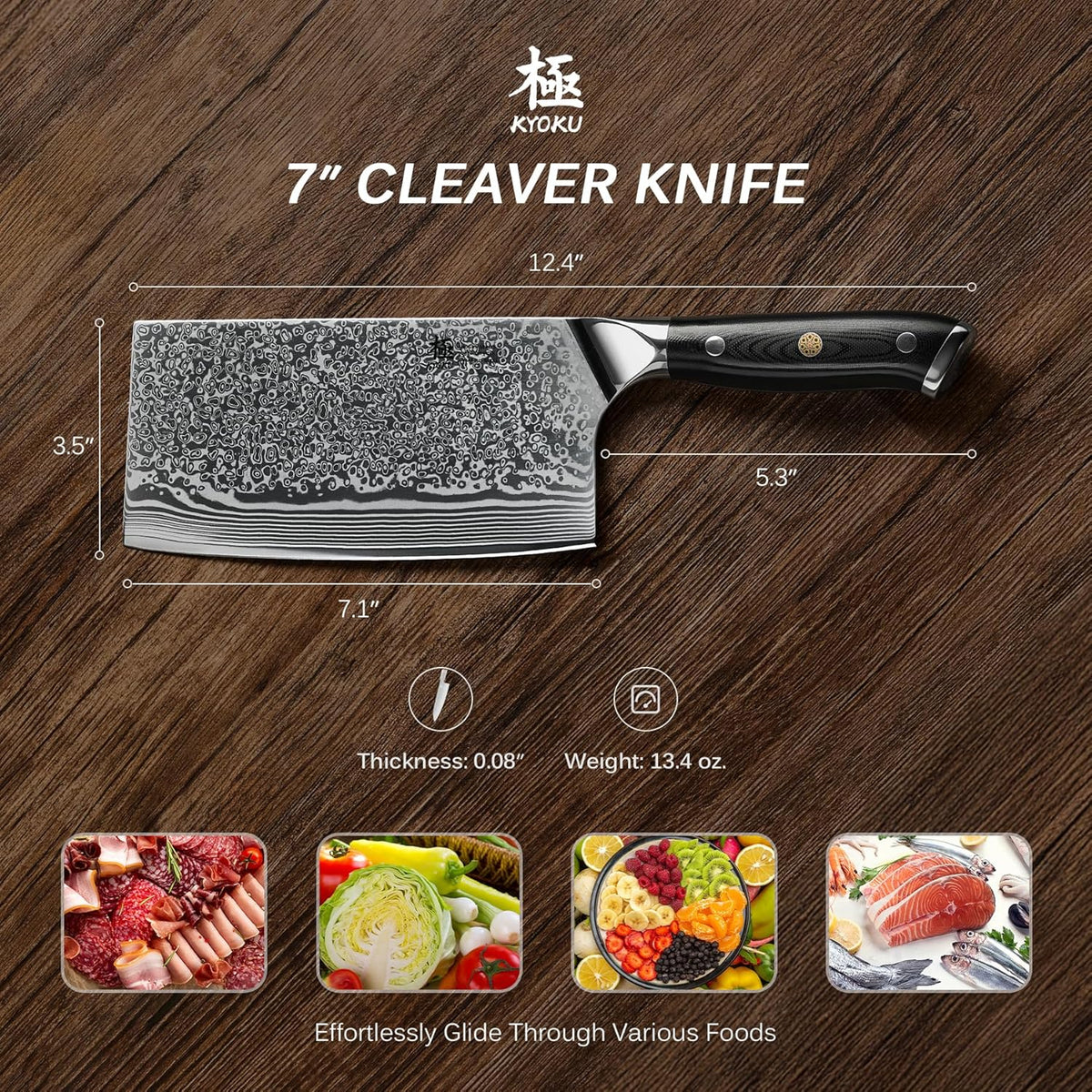 Chef Knife - 8"- Shogun Series Japanese Style VG10 Steel Core Hammered Damascus Blade Kitchen Knife - with Sheath & Case