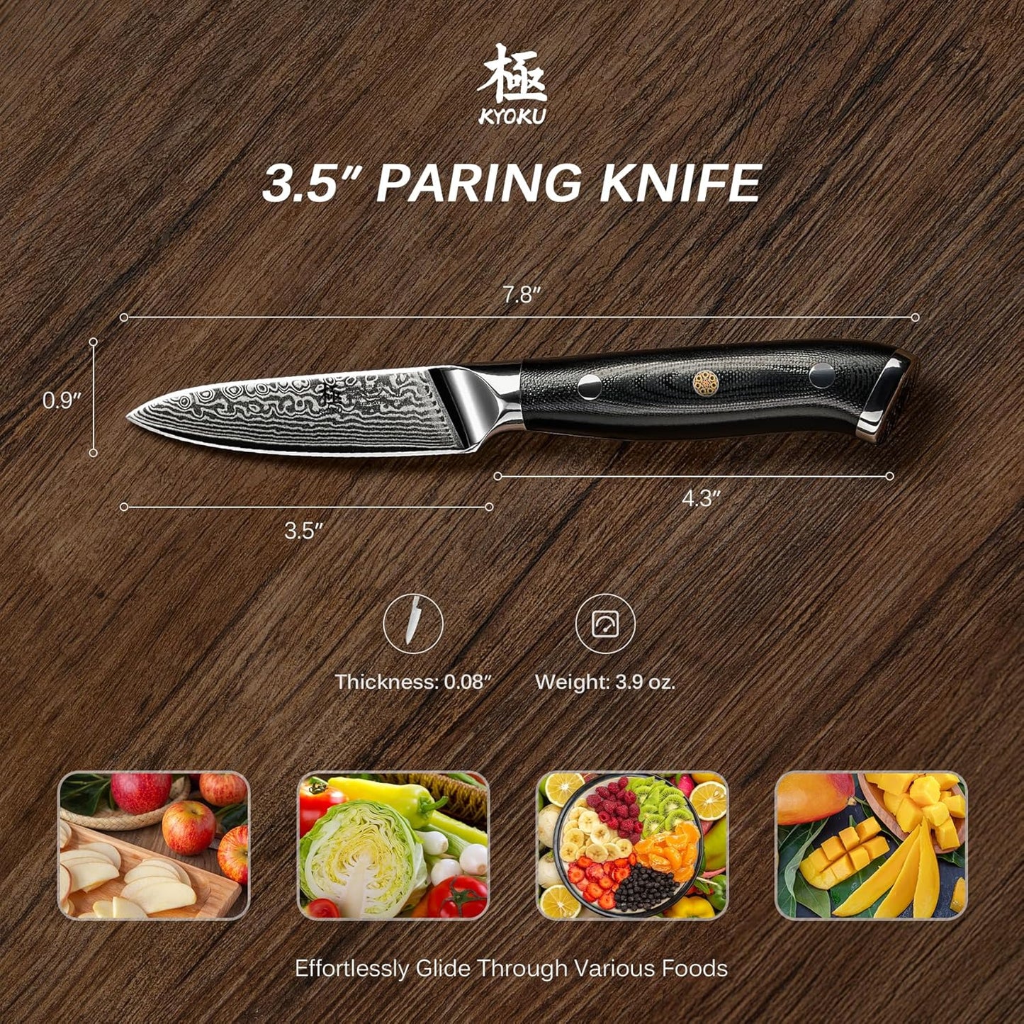 Chef Knife - 8"- Shogun Series Japanese Style VG10 Steel Core Hammered Damascus Blade Kitchen Knife - with Sheath & Case