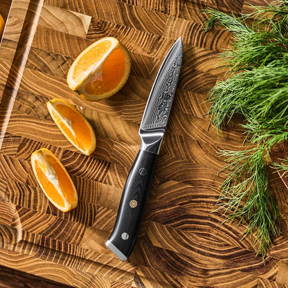 Chef Knife - 8"- Shogun Series Japanese Style VG10 Steel Core Hammered Damascus Blade Kitchen Knife - with Sheath & Case