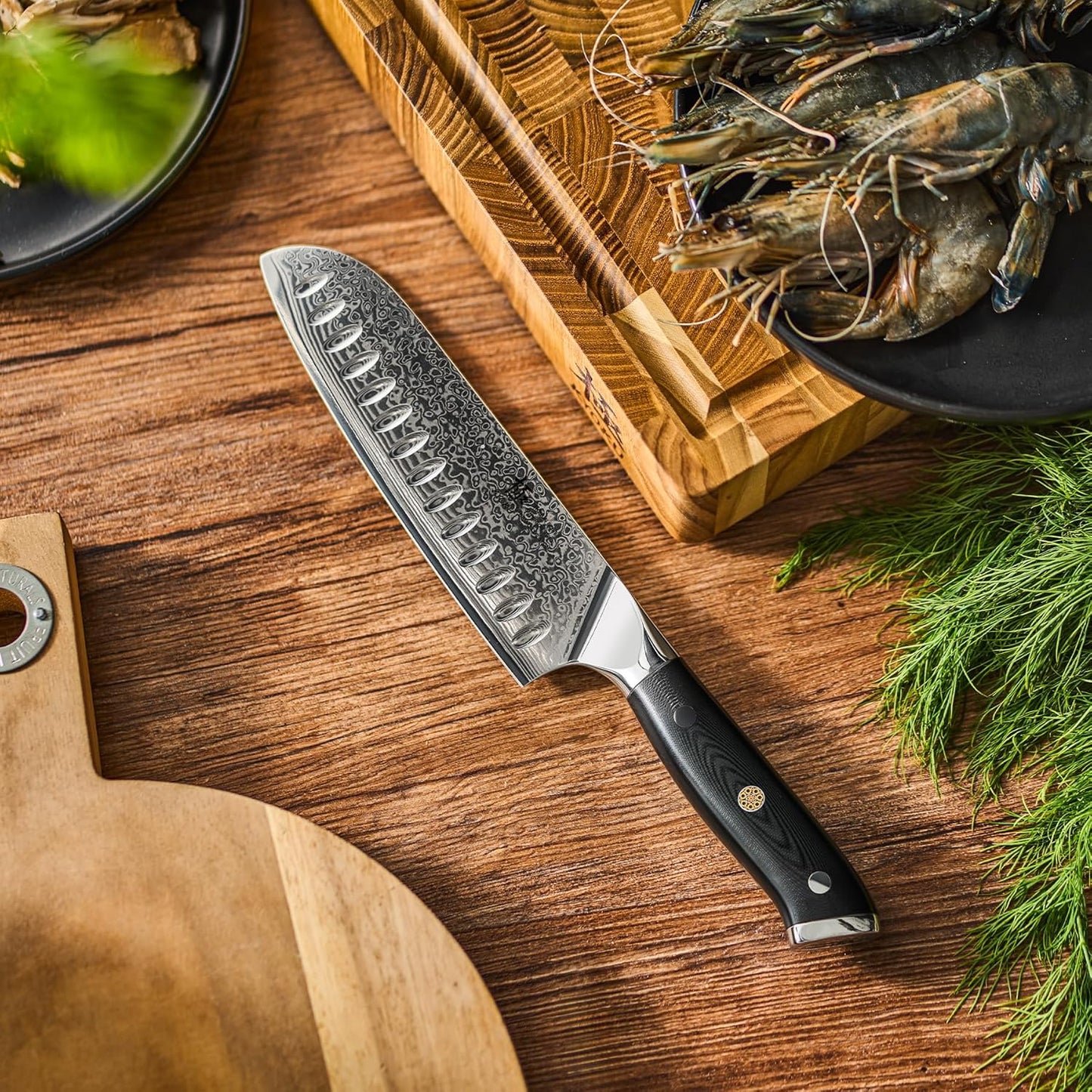 Chef Knife - 8"- Shogun Series Japanese Style VG10 Steel Core Hammered Damascus Blade Kitchen Knife - with Sheath & Case