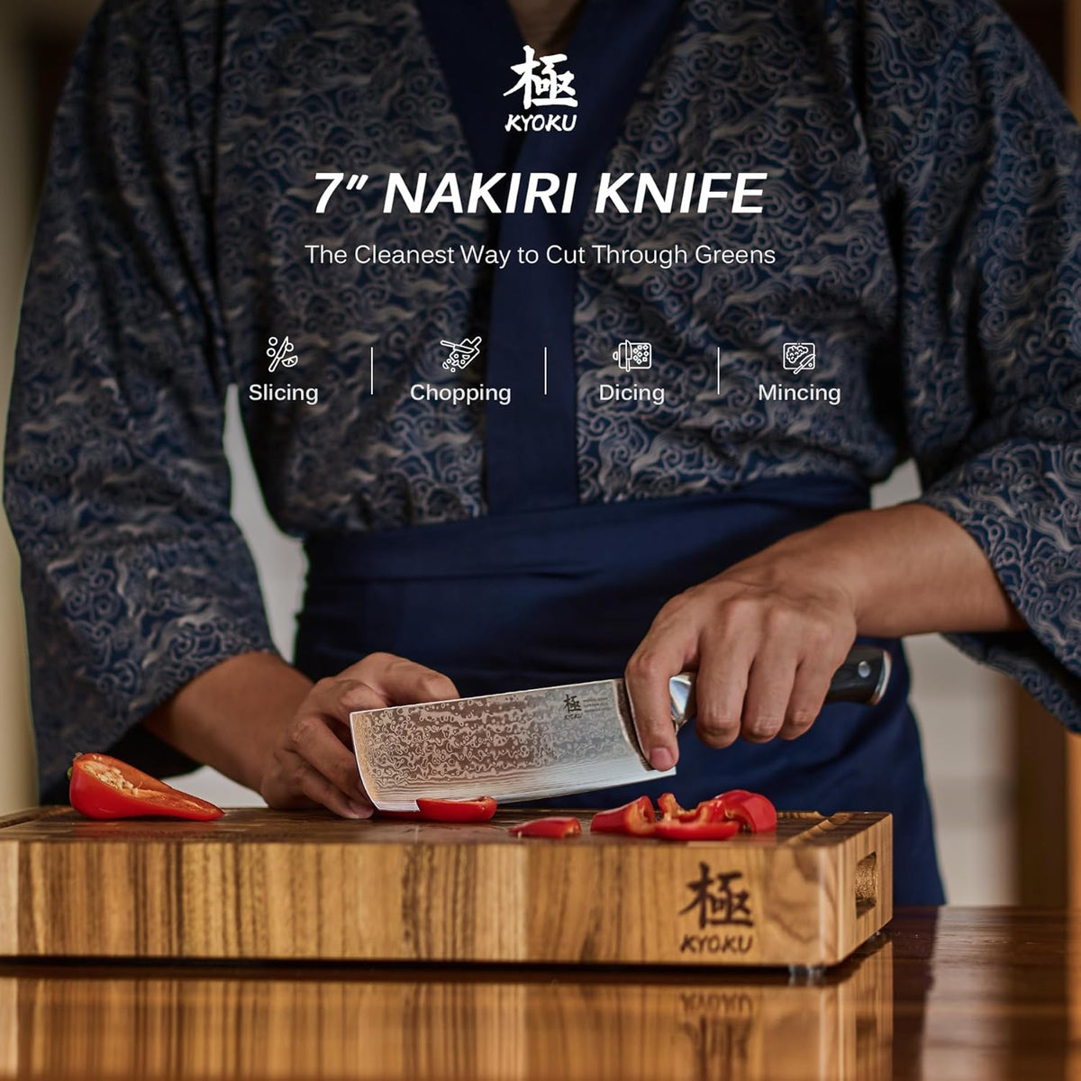 Chef Knife - 8"- Shogun Series Japanese Style VG10 Steel Core Hammered Damascus Blade Kitchen Knife - with Sheath & Case