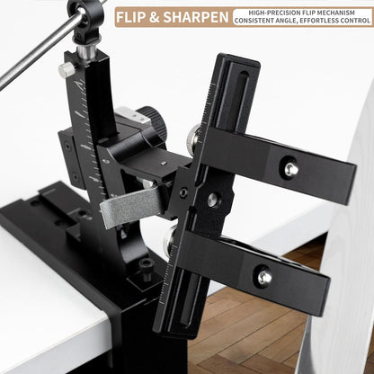 CWOVRS Knife Sharpening System, Precision Adjust Knife Sharpener 9–25°, CNC Aluminium, Dual Knife-Clip Knife Sharpening Kit W/ 360° Flip, 2-Sided Stone Clamp, 6 Stones Kit for Chef Kitchen Knives
