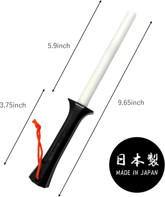 6 Inch Durable Ceramic Sharpening Rod for Kitchen Knife, Made in Japan